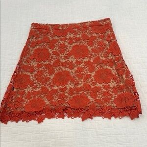 Elegant Lace Mini Skirt in Red